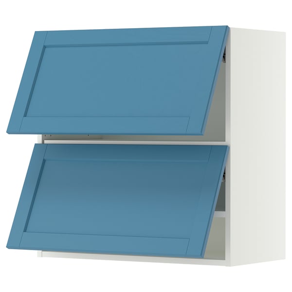 SEKTION Armoire murale horiz+2ptes, blanc/Lerhyttan bleu, 30x15x30 "