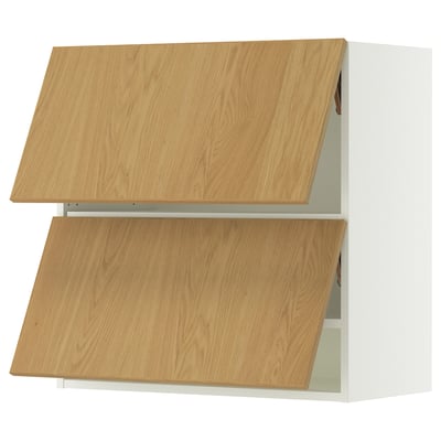 SEKTION Armoire murale horiz+2ptes, blanc/Sinarp chêne plaqué, 30x15x30 "