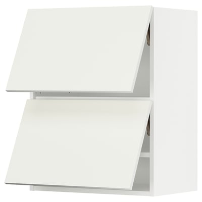 SEKTION Armoire murale horiz+2ptes, blanc/Vallstena blanc, 24x15x30 "