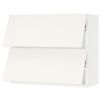 SEKTION Armoire murale horiz+2ptes, blanc/Veddinge blanc, 36x15x30 "