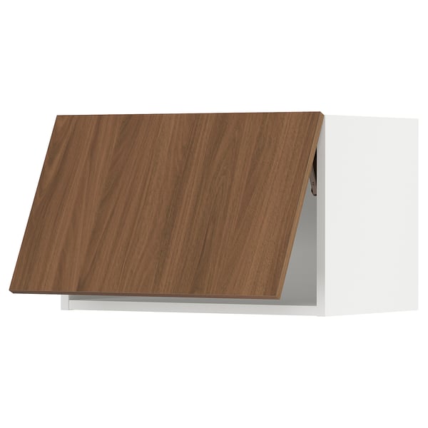 SEKTION Armoire murale horizont av ouv pres, blanc/Tistorp effet noyer foncé, 24x15x15 "