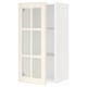 SEKTION Armoire murale porte vitrée, blanc/Bodbyn blanc cassé, 15x15x30 "