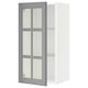 SEKTION Armoire murale porte vitrée, blanc/Bodbyn gris, 15x15x30 "