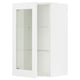 SEKTION Armoire murale porte vitrée, blanc Enköping/blanc effet bois, 18x15x30 "