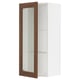 SEKTION Armoire murale porte vitrée, blanc Enköping/brun effet noyer, 18x15x40 "