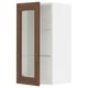 SEKTION Armoire murale porte vitrée, blanc Enköping/brun effet noyer, 15x15x30 "