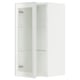 SEKTION Armoire murale porte vitrée, blanc/Hejsta verre transparent/blanc, 15x15x30 "