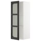 SEKTION Armoire murale porte vitrée, blanc/Lerhyttan teinté noir, 15x15x40 "