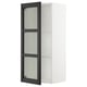 SEKTION Armoire murale porte vitrée, blanc/Lerhyttan teinté noir, 18x15x40 "