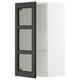 SEKTION Armoire murale porte vitrée, blanc/Lerhyttan teinté noir, 15x15x30 "