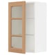 SEKTION Armoire murale porte vitrée, blanc/Vedhamn chêne, 18x15x30 "