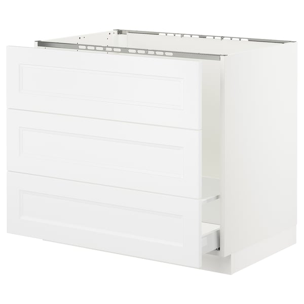 SEKTION / MAXIMERA Arm inf évier/tri/3 faces, blanc/Axstad blanc mat, 36x24x30 "