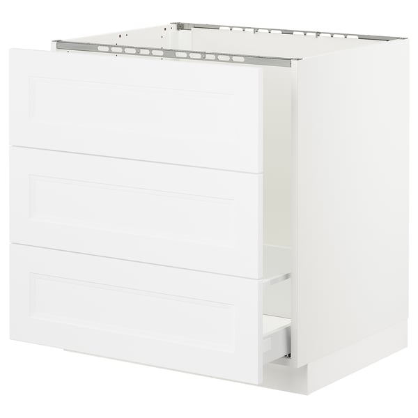SEKTION / MAXIMERA Arm inf évier/tri/3 faces, blanc/Axstad blanc mat, 30x24x30 "