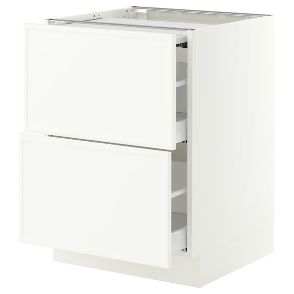 SEKTION / MAXIMERA Arm inf+plan travail couliss/2tir, blanc/Aspudden blanc mat, 24x24x30 "