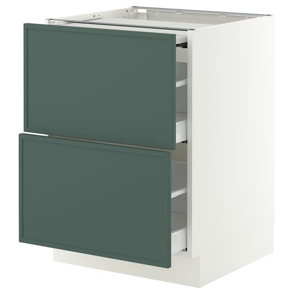 SEKTION / MAXIMERA Arm inf+plan travail couliss/2tir, blanc/Aspudden gris-vert foncé, 24x24x30 "