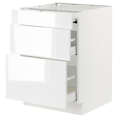 SEKTION / MAXIMERA Arm inf+plan travail couliss/2tir, blanc/Ringhult blanc, 24x24x30 "