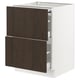 SEKTION / MAXIMERA Arm inf+plan travail couliss/2tir, blanc/Sinarp brun, 24x24x30 "