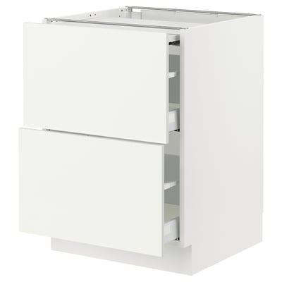 SEKTION / MAXIMERA Arm inf+plan travail couliss/2tir, blanc/Vallstena blanc, 24x24x30 "