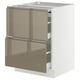 SEKTION / MAXIMERA Arm inf+plan travail couliss/2tir, blanc/Voxtorp gris-brun foncé ultrabrillant, 24x24x30 "