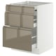 SEKTION / MAXIMERA Arm inf+plan travail couliss/2tir, blanc/Voxtorp gris-brun foncé ultrabrillant, 24x24x30 "