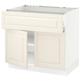 SEKTION / MAXIMERA Arm inf pr plaque/tiroir/tabl/2pts, blanc/Bodbyn blanc cassé, 36x24x30 "