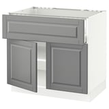 SEKTION / MAXIMERA Arm inf pr plaque/tiroir/tabl/2pts, blanc/Bodbyn gris, 36x24x30 "