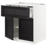 SEKTION / MAXIMERA Arm inf pr plaque/tiroir/tabl/2pts, blanc/Lerhyttan teinté noir, 30x24x30 "