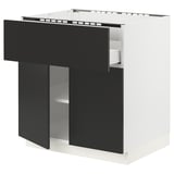 SEKTION / MAXIMERA Arm inf pr plaque/tiroir/tabl/2pts, blanc/Nickebo anthracite mat, 30x24x30 "
