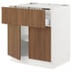 SEKTION / MAXIMERA Arm inf pr plaque/tiroir/tabl/2pts, blanc/Tistorp effet noyer foncé, 30x24x30 "