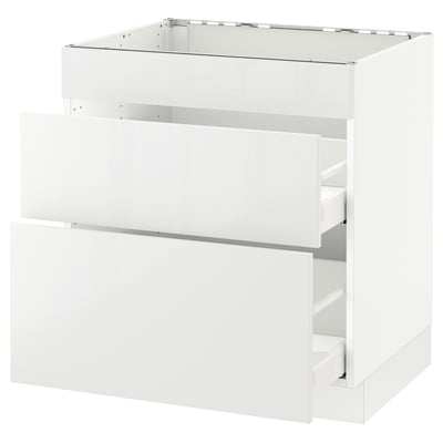 SEKTION / MAXIMERA Arm inf tabl cuis/3 faces/2 tiroirs, blanc/Ringhult blanc, 30x24x30 "