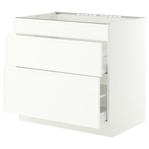 SEKTION / MAXIMERA Arm inf tbl cuis/hotte int av tir, blanc/Aspudden blanc mat, 36x24x30 "