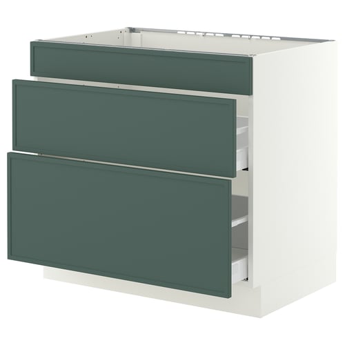 SEKTION / MAXIMERA Arm inf tbl cuis/hotte int av tir, blanc/Aspudden gris-vert foncé, 36x24x30 "