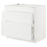 SEKTION / MAXIMERA Arm inf tbl cuis/hotte int av tir, blanc/Axstad blanc mat, 36x24x30 "
