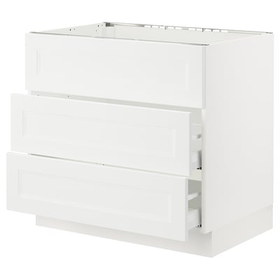 SEKTION / MAXIMERA Arm inf tbl cuis/hotte int av tir, blanc/Axstad blanc mat, 36x24x30 "