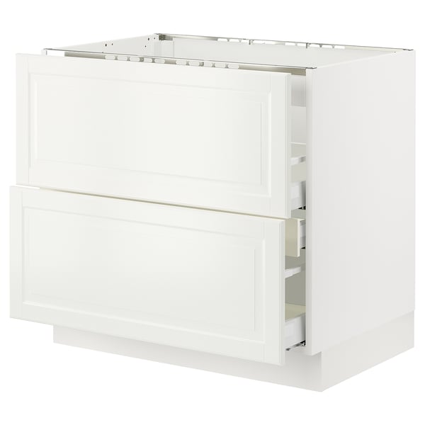 SEKTION / MAXIMERA Arm inf tbl cuis/hotte int av tir, blanc/Bodbyn blanc cassé, 36x24x30 "