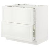 SEKTION / MAXIMERA Arm inf tbl cuis/hotte int av tir, blanc/Bodbyn blanc cassé, 36x24x30 "
