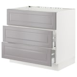 SEKTION / MAXIMERA Arm inf tbl cuis/hotte int av tir, blanc/Bodbyn gris, 36x24x30 "