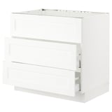 SEKTION / MAXIMERA Arm inf tbl cuis/hotte int av tir, blanc Enköping/blanc effet bois, 36x24x30 "