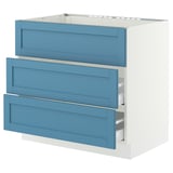 SEKTION / MAXIMERA Arm inf tbl cuis/hotte int av tir, blanc/Lerhyttan bleu, 36x24x30 "