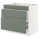 SEKTION / MAXIMERA Arm inf tbl cuis/hotte int av tir, blanc/Nickebo gris -vert mat, 36x24x30 "