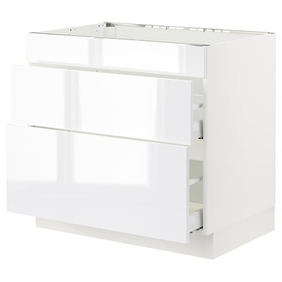 SEKTION / MAXIMERA Arm inf tbl cuis/hotte int av tir, blanc/Ringhult blanc, 36x24x30 "