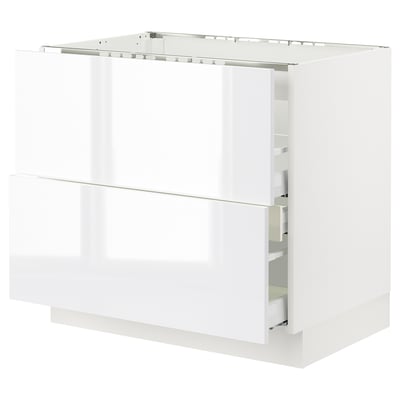 SEKTION / MAXIMERA Arm inf tbl cuis/hotte int av tir, blanc/Ringhult blanc, 36x24x30 "