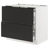 SEKTION / MAXIMERA Arm inf tbl cuis/hotte int av tir, blanc/Upplöv anthracite mat, 36x24x30 "