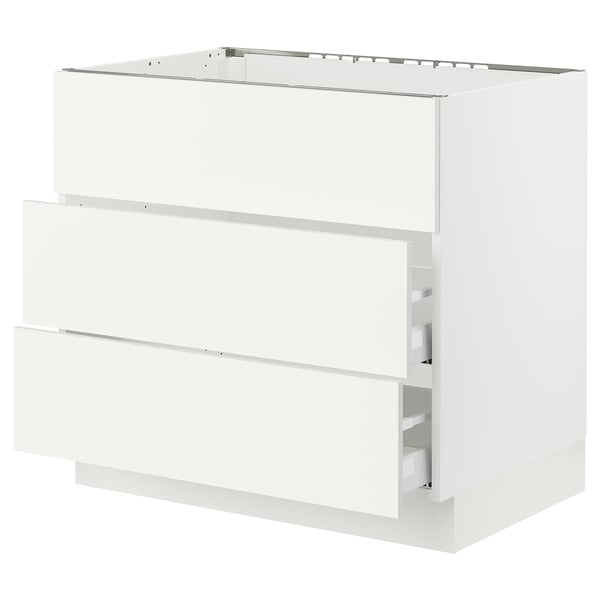 SEKTION / MAXIMERA Arm inf tbl cuis/hotte int av tir, blanc/Vallstena blanc, 36x24x30 "