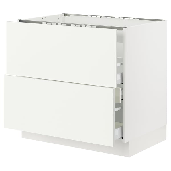 SEKTION / MAXIMERA Arm inf tbl cuis/hotte int av tir, blanc/Vallstena blanc, 36x24x30 "