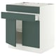 SEKTION / MAXIMERA Arm inf tble cuis/2 ptes/2 fac/1tir, blanc/Aspudden gris-vert foncé, 30x24x30 "
