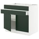 SEKTION / MAXIMERA Arm inf tble cuis/2 ptes/2 fac/1tir, blanc/Havstorp vert profond, 36x24x30 "