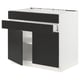 SEKTION / MAXIMERA Arm inf tble cuis/2 ptes/2 fac/1tir, blanc/Nickebo anthracite mat, 36x24x30 "