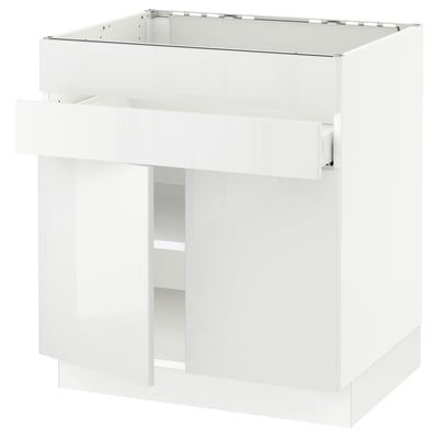 SEKTION / MAXIMERA Arm inf tble cuis/2 ptes/2 fac/1tir, blanc/Ringhult blanc, 30x24x30 "