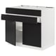 SEKTION / MAXIMERA Arm inf tble cuis/2 ptes/2 fac/1tir, blanc/Upplöv anthracite mat, 36x24x30 "